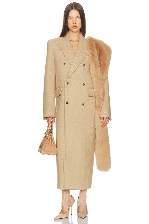 Helsa Boyfriend Coat in Toast - Tan. M also in XS, XXS, S