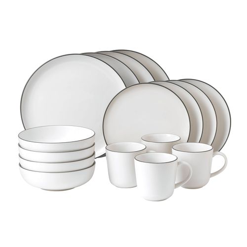 Gordon Ramsay Bread Street Kitchen Dinnerware Set White, 16 Piece Set