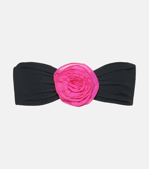 Rose applique bandeau bikini top
