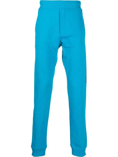 Logo-print cotton track pants - Blue