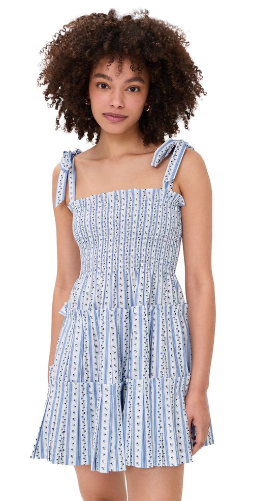 The Ribbon Charlotte Nap Dress Petal Stripe Blue