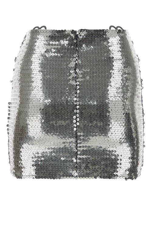 Silver Sequins Mini Skirt