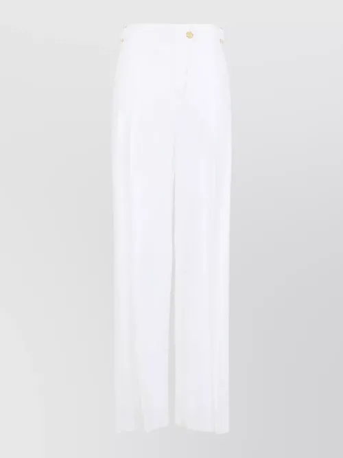 Elisabetta Franchi - high waist linen trousers button detai