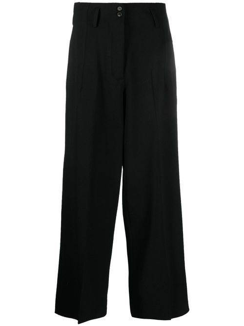 Wide-leg tailored trousers - Black