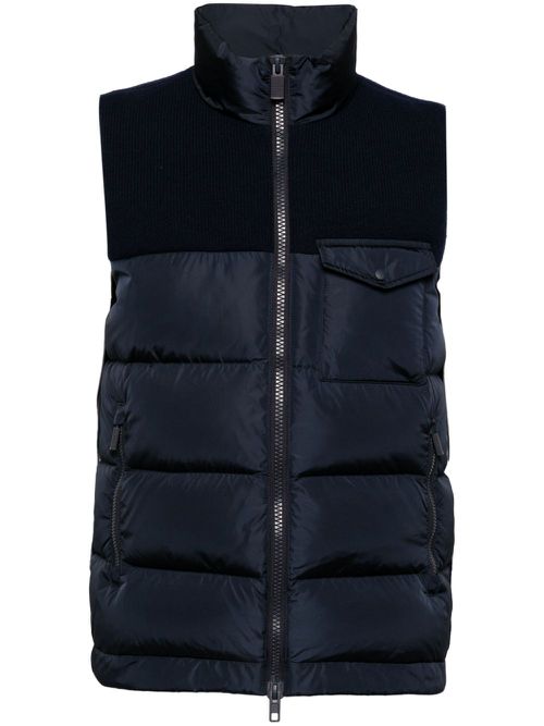 Knitted padded gilet - Blue