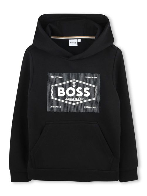 Logo-print hoodie - Black
