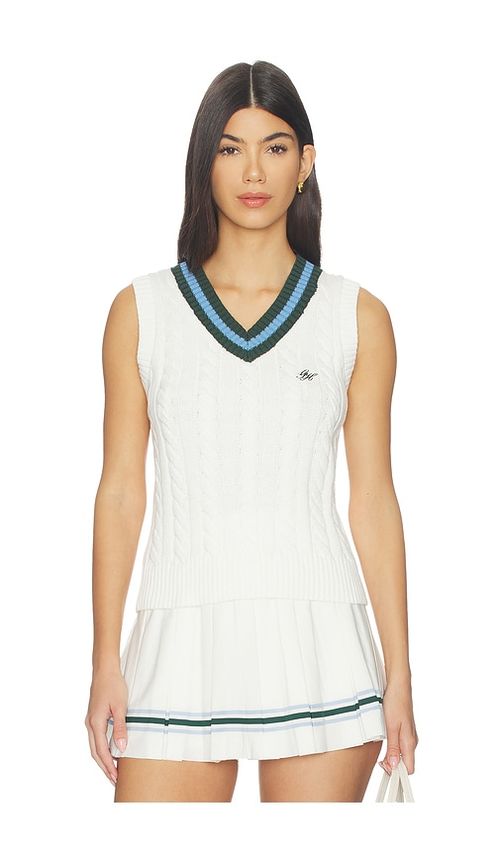 Gold Hinge Cable Knit Sweater in Ivory. S. Also in XS, M