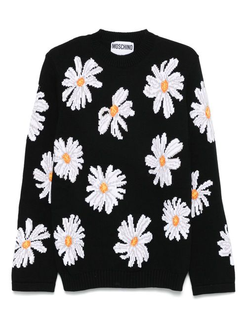 Moschino sunflower-jacquard sweater - Black