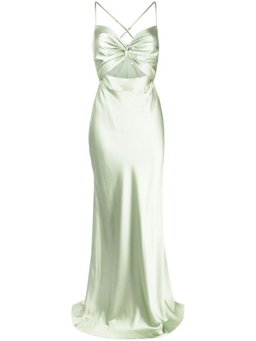 Twisted-bodice silk gown - Green