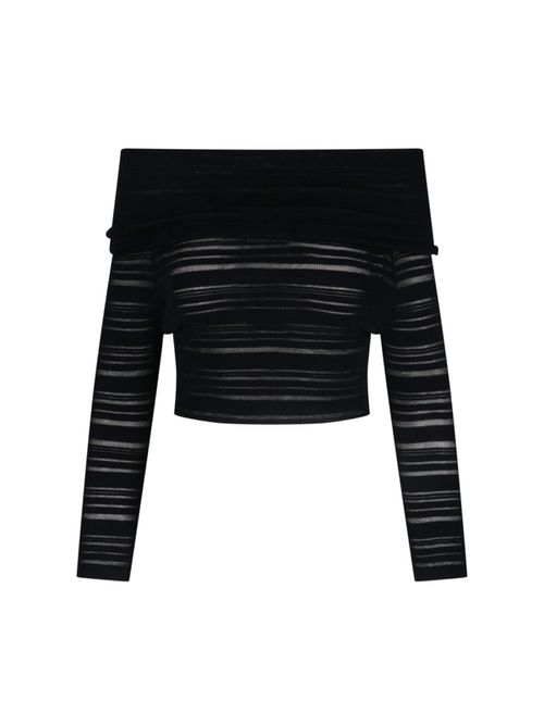 ANDREĀDAMO Striped Crop Top