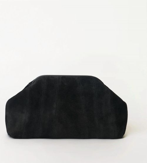Women's Rowe Suede Clutch In Black