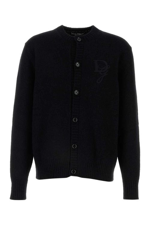 Nylon Blend Cardigan — Black