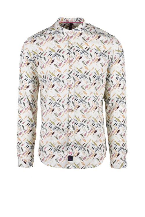 Multicolor Leaf Stretch Cotton Shirt
