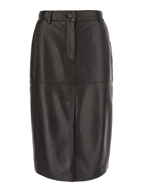 Lamb Leather Skirt — Brown
