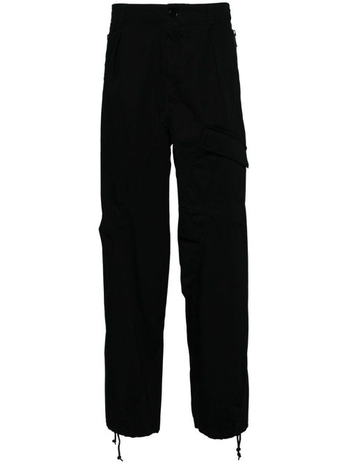 Straight-leg cargo trousers - Black