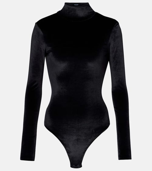 Turtleneck velvet bodysuit