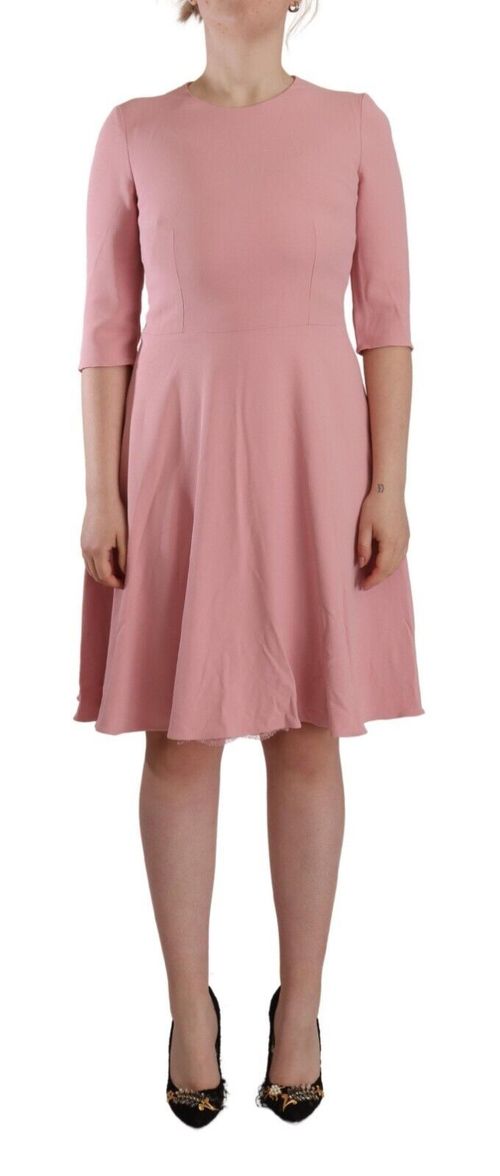 Viscose Blend A-Line Dress — Pink