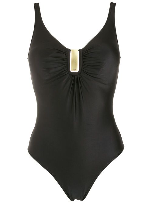 Mirassol logo plaque swimsuit - Black
