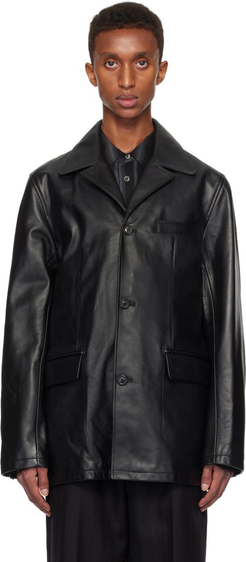 OUR LEGACY Black Alley Leather Jacket