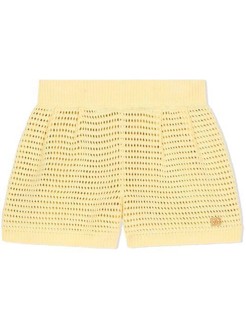 Knitted cotton shorts - Yellow