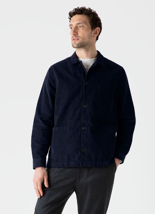 Men's Corduroy Twin Pocket Jacket in Navy