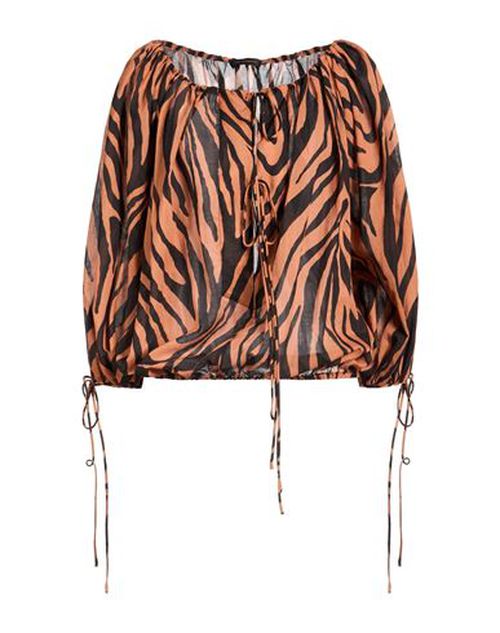 Woman Top Orange Size 6 Cotton
