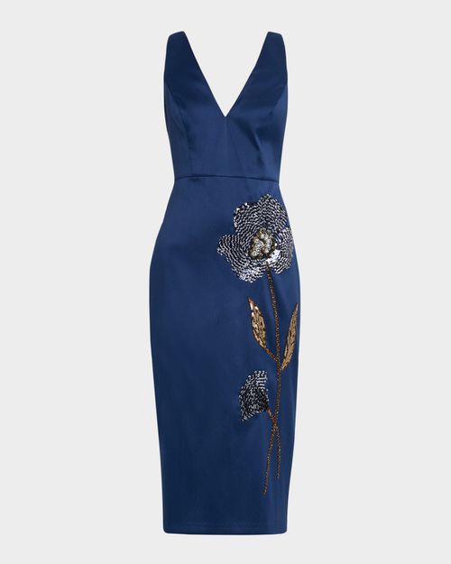slim fit dress slacks Cleo Sequin Sheath Cocktail Dress in Black main image 0