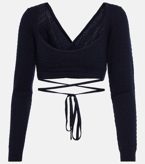 Cropped wool and cashmere sweater