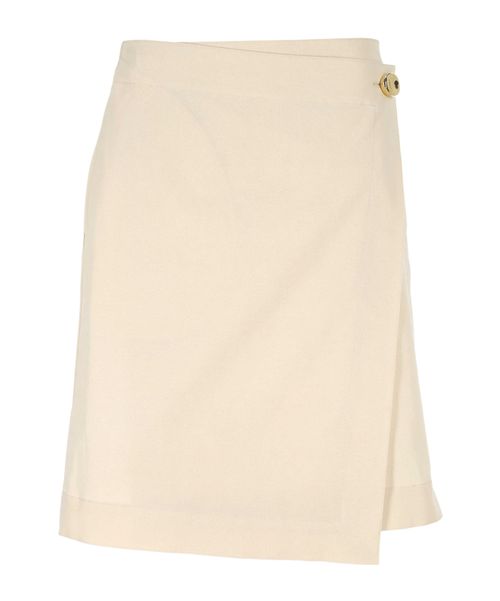 Button-detail wrap skirt