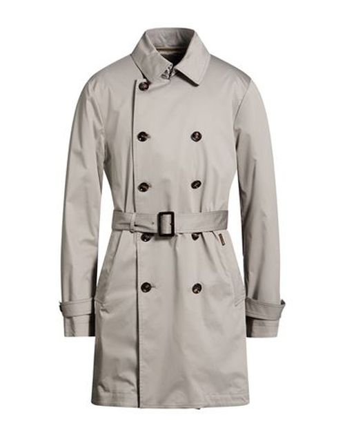 Man Overcoat & Trench Coat Platinum Size 44 Cotton, Polyamide, Elastane