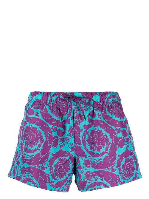 Barocco-print swimming shorts - Purple