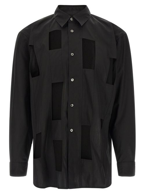 Black Geometric Cut-out Shirt