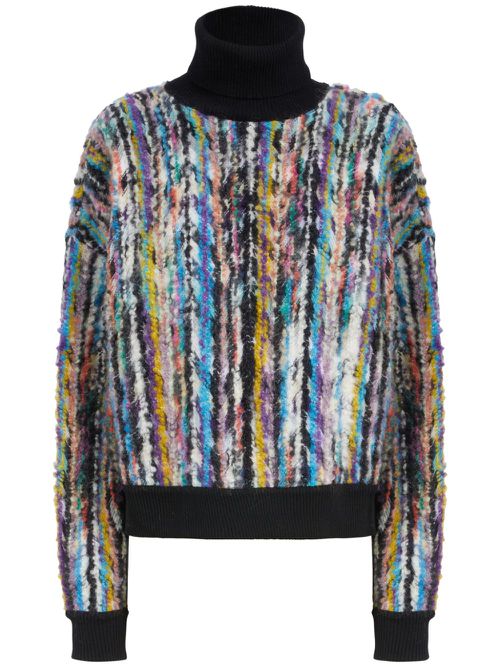 Roll-neck knitted jumper - Black