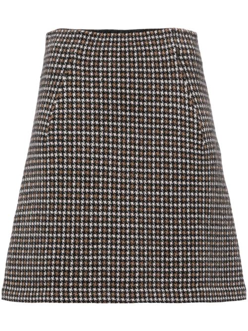 Houndstooth knitted skirt - Grey