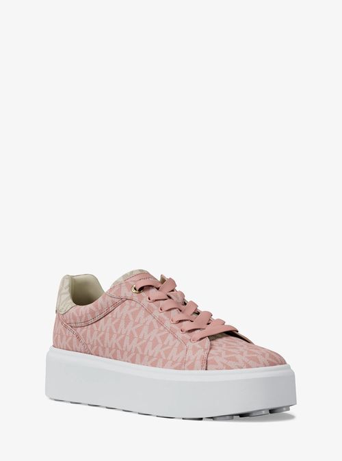 Romey Two-Tone Logo Platform Sneaker in Pink - size 7.5