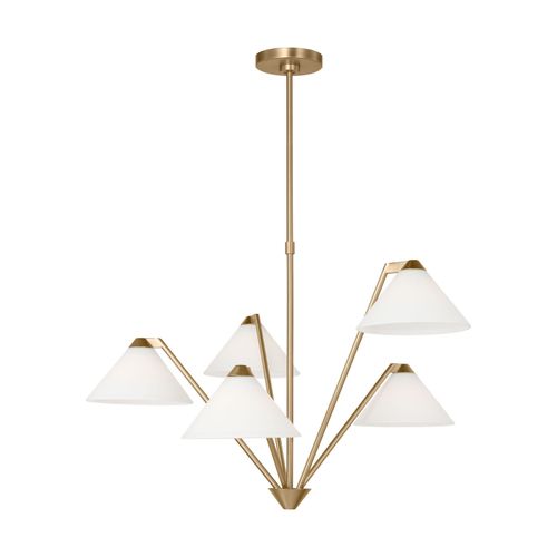 Satin Brass Chandelier from the Werley Collection