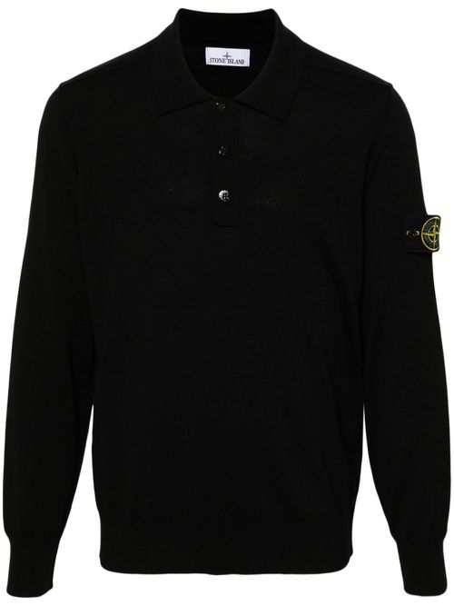 Stone Island Poloshirt met Compass-logopatch - Zwart