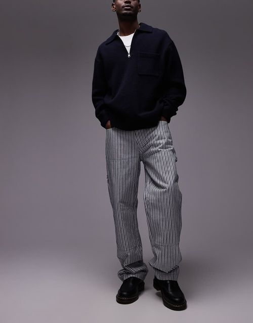 Jamie carpenter stripe pants in white and navy