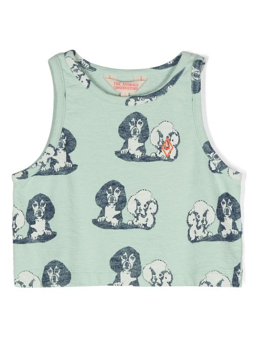Hyena cotton cropped top - Blue