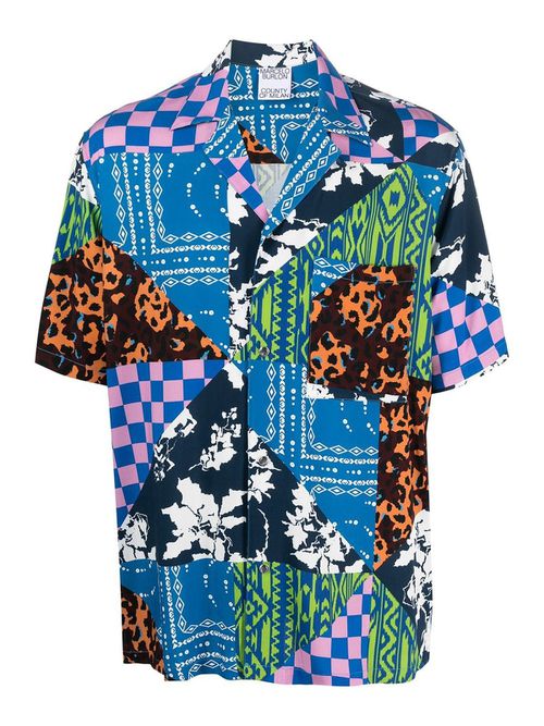 Mix print shirt
