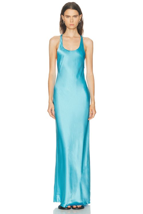 Staud Juanita Dress in Pool - Blue. 0 also , 4