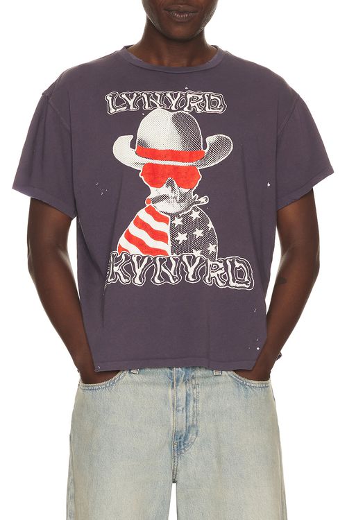 Madeworn Lynyrd Skynyrd 90's Crew Tee in NAVY - Navy. XL/1X also in L, XXL/2X