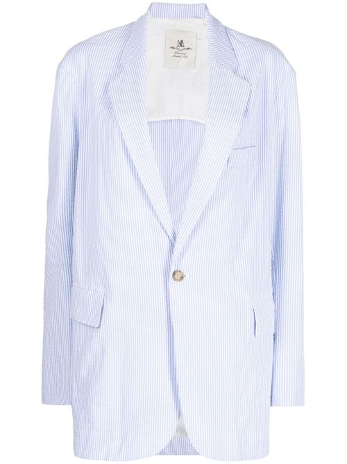 Pinstripe-pattern blazer - Blue