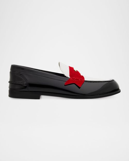 Donna Patent Red Sole Penny Loafers
