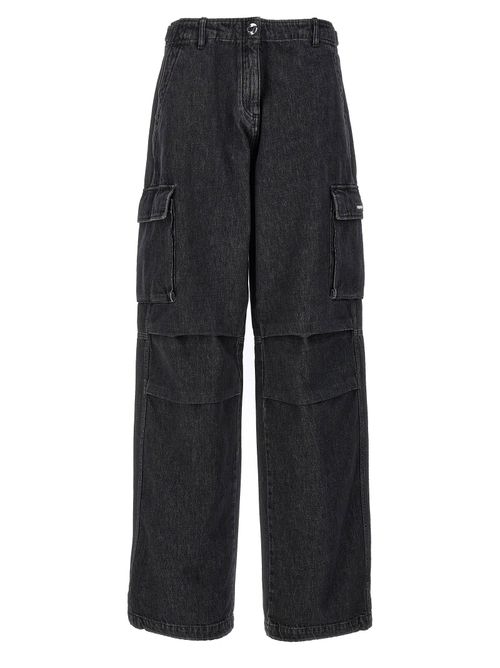 Denim Wide Leg Cargo Jeans