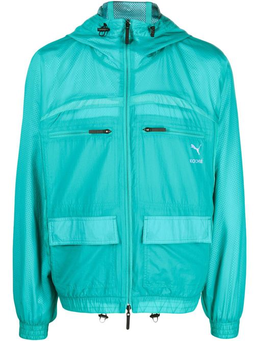 X Koché reversible zip-up hooded jacket - Blue