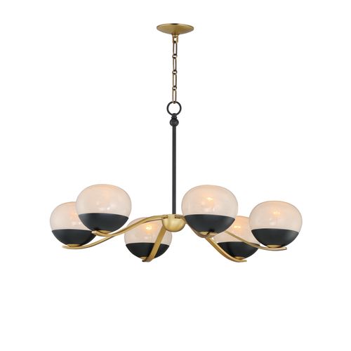 Black Natural Aged Brass Chandelier from the Lucerne Collection