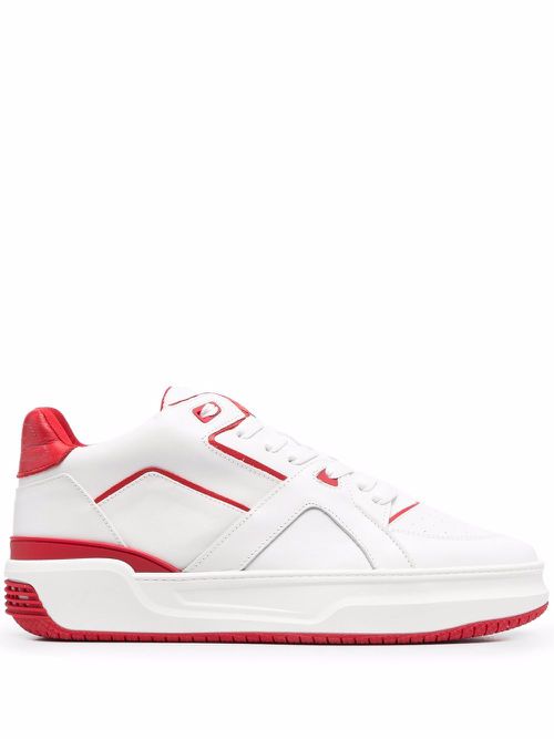 Leather lace-up sneakers - White