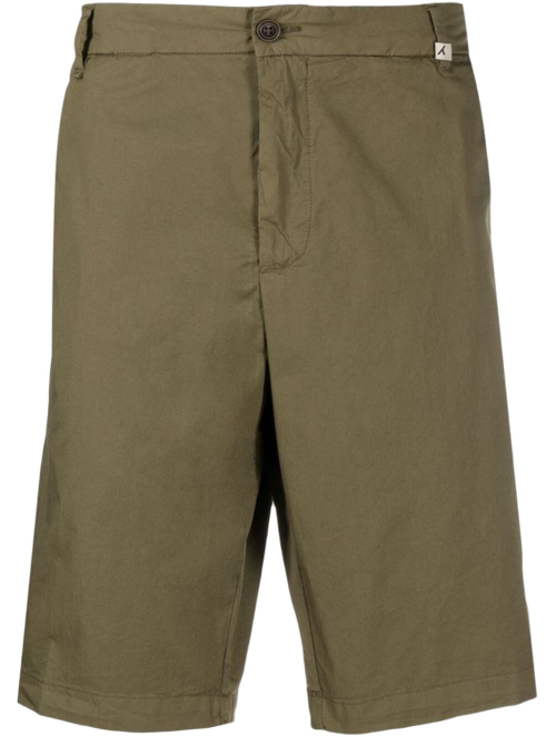 Stretch-Cotton Shorts — Olive