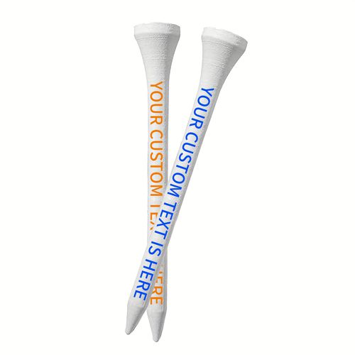 TEMU 60pcs Personalized Golf Ball Markers - Custom Text "your Text Here" - White With Blue Stitching - Durable For - Holiday Gift For Christma